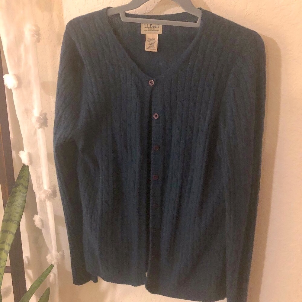 LL Bean 80% lambs wool cardigan sweater